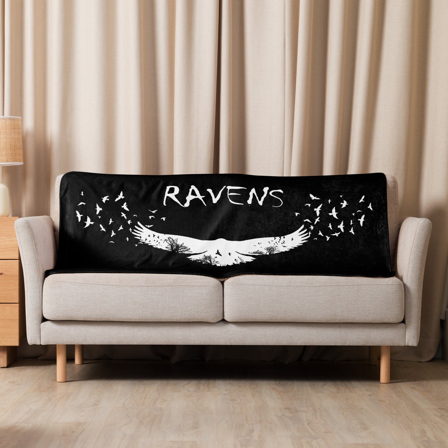 Raven Black Sherpa Blanket