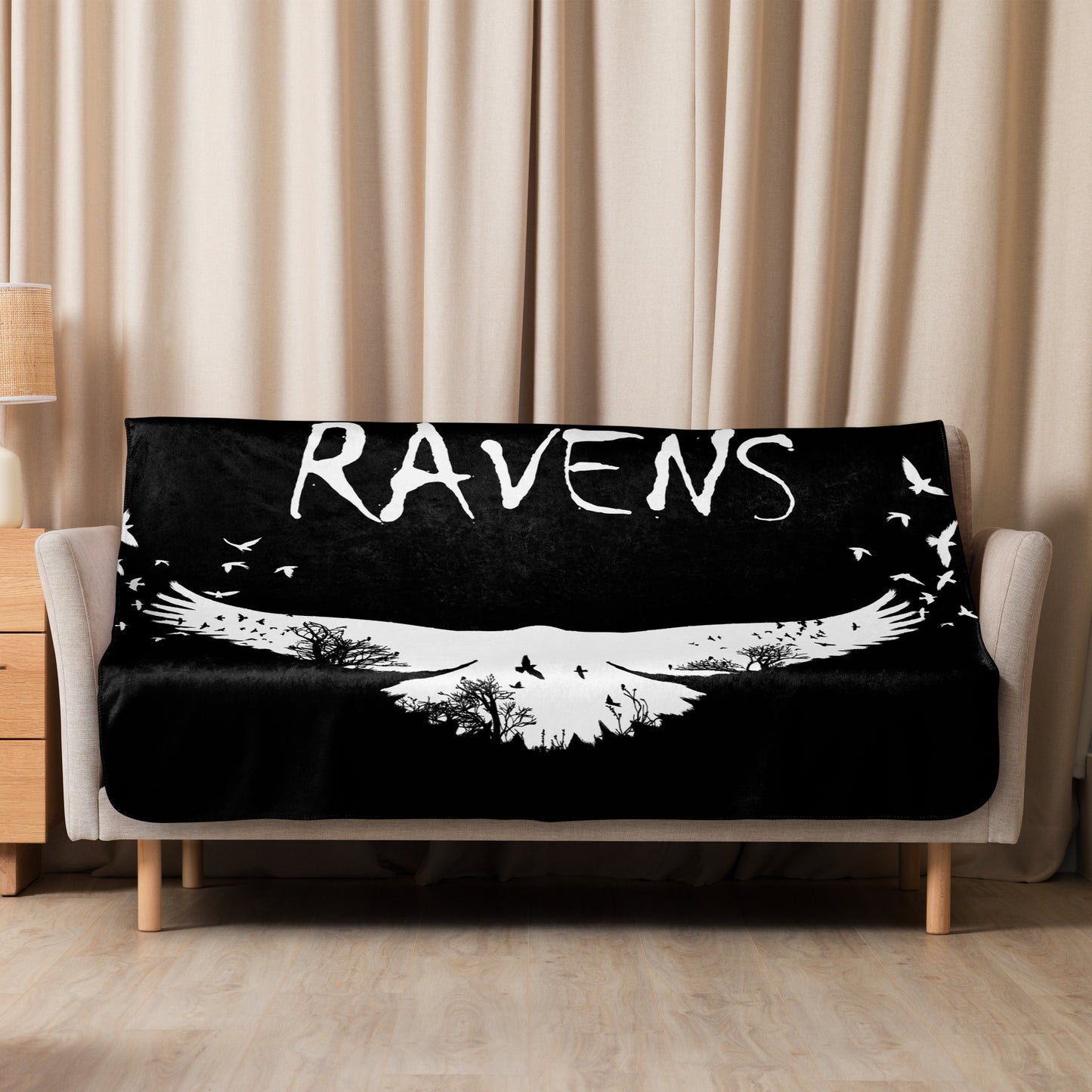 Raven Black Sherpa Blanket