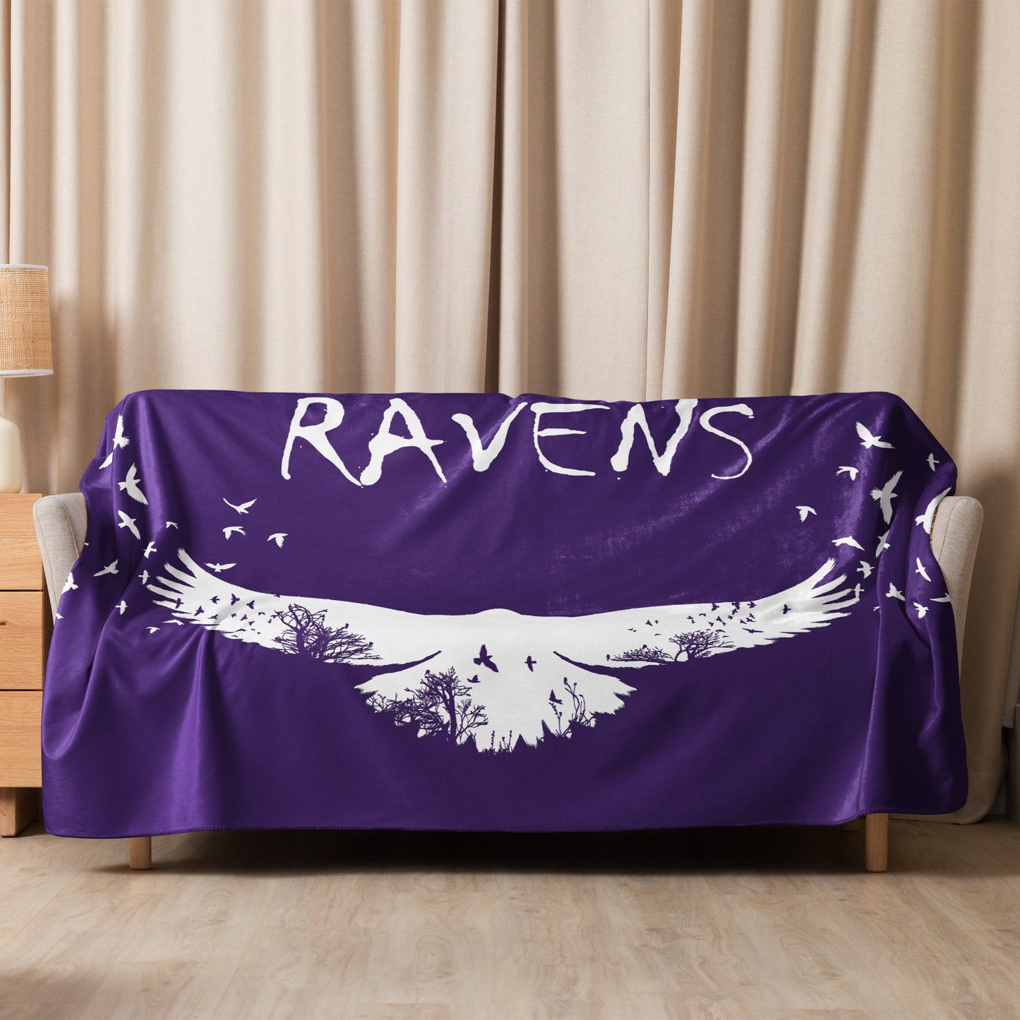 Ravens Purple Sherpa Blanket