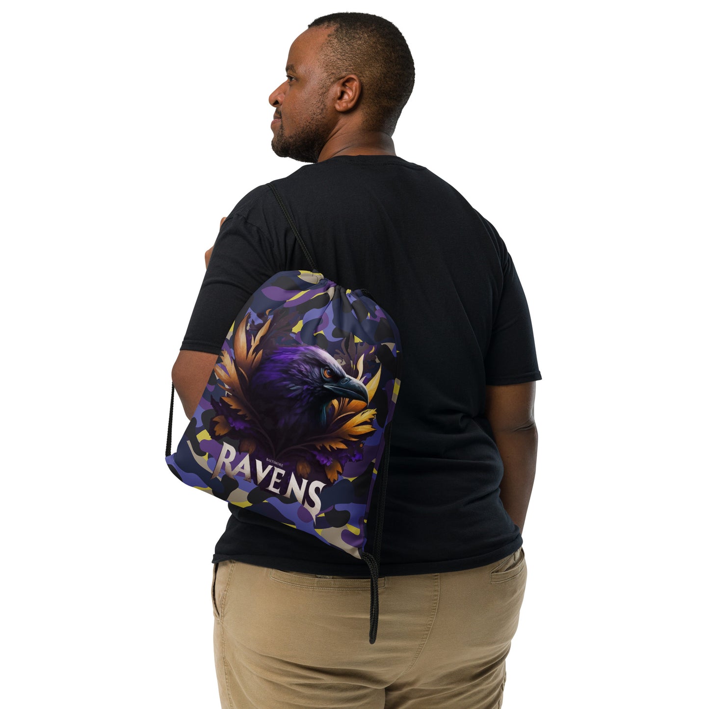 Raven Camo Drawstring Bag