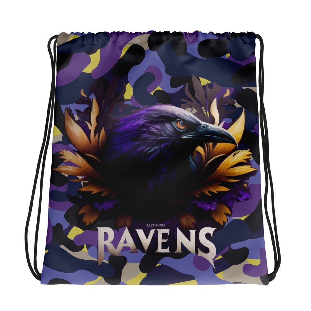 Raven Camo Drawstring Bag