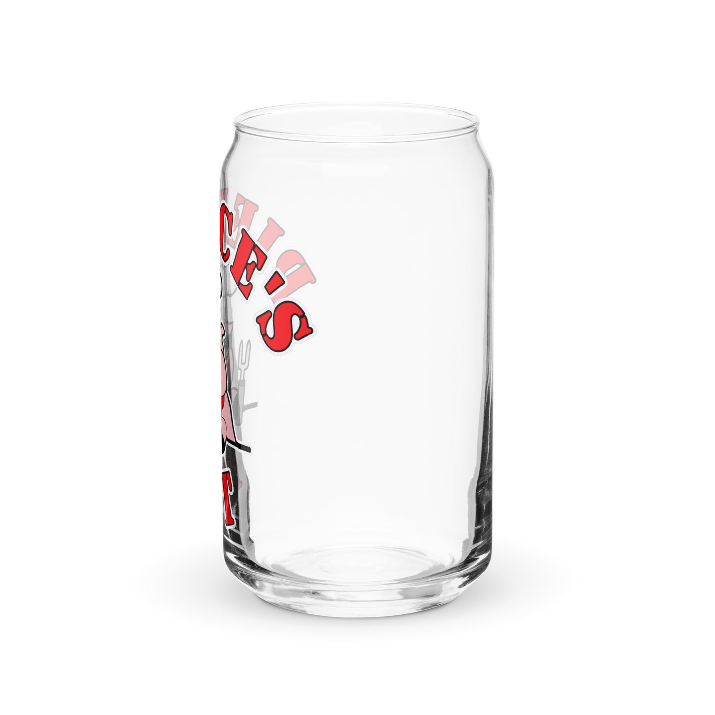 Pierce's Pit Can-shaped glass