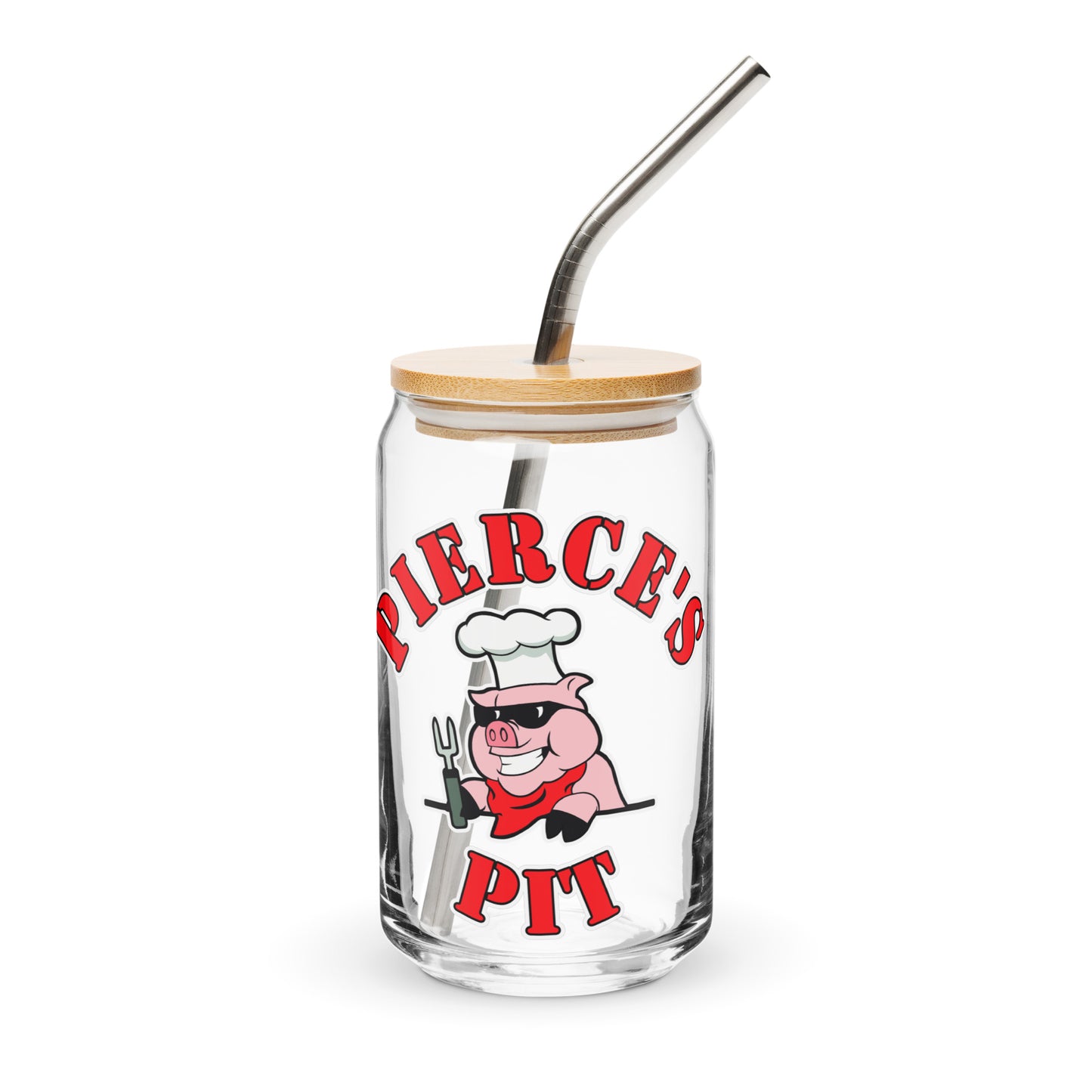 Pierce's Pit Can-shaped glass