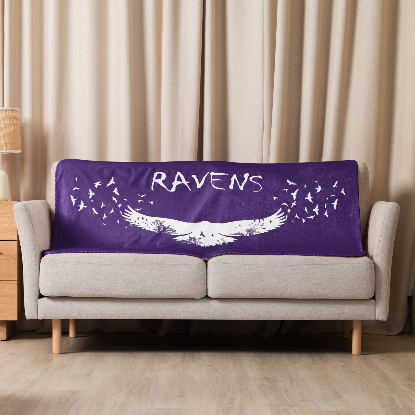 Ravens Purple Sherpa Blanket