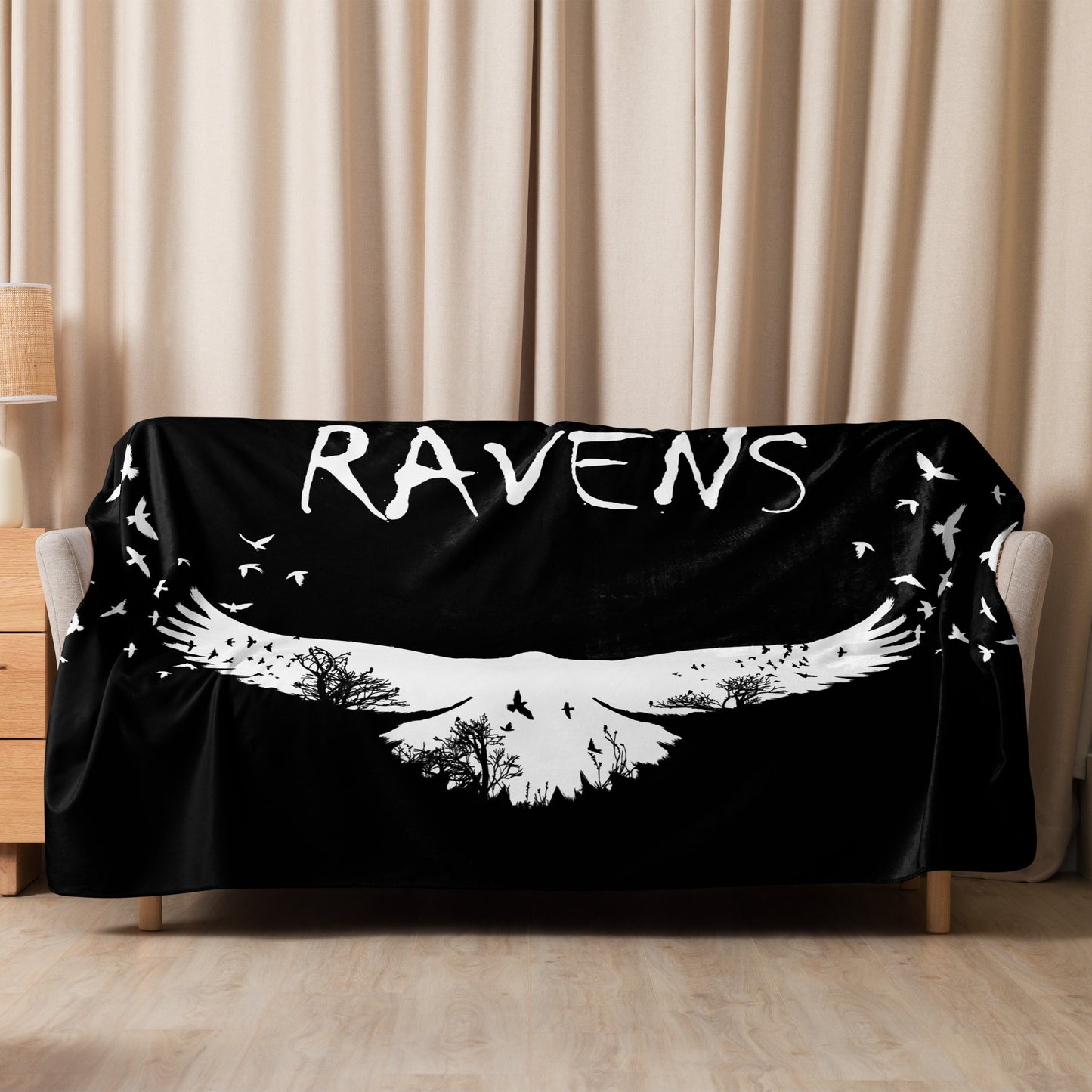 Raven Black Sherpa Blanket