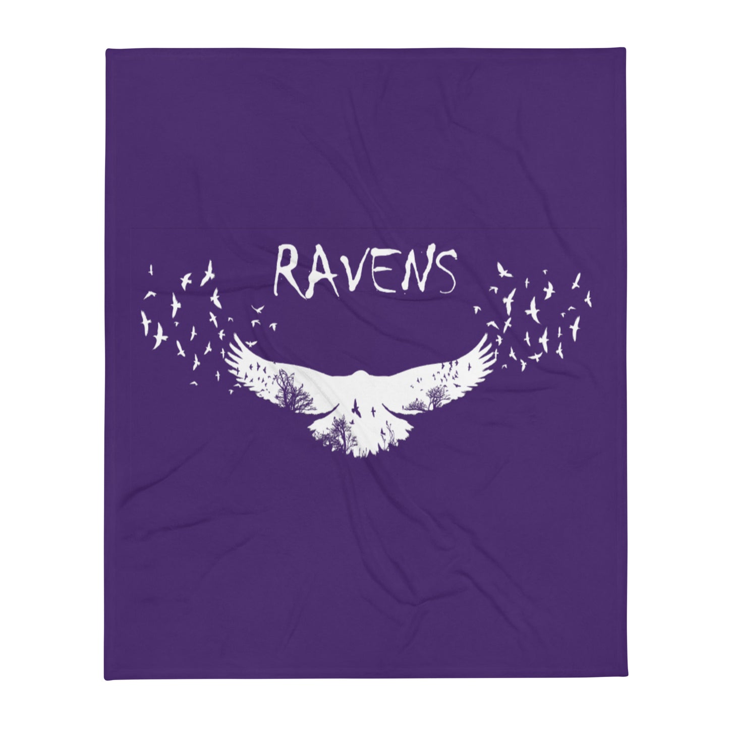 Ravens Purple Vertical Throw Blanket