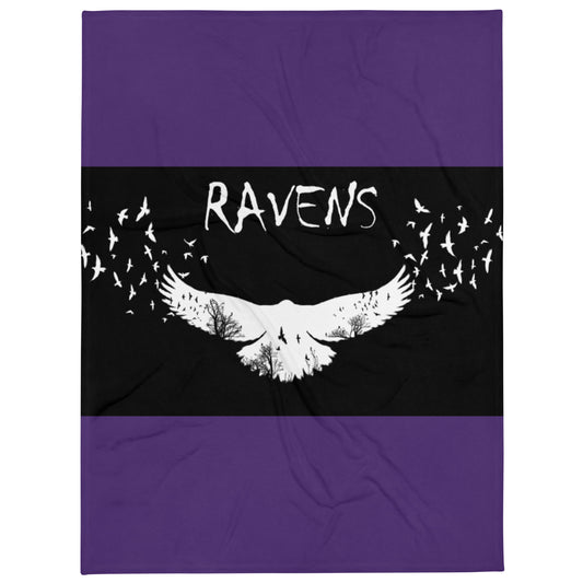 Ravens Vertical Throw Blanket