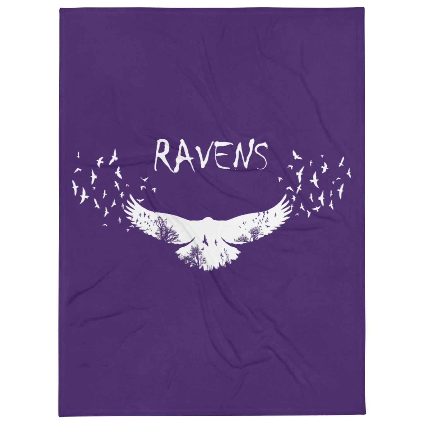 Ravens Purple Vertical Throw Blanket